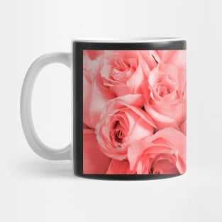 Pink roses in pastel pantone 2019 living coral Mug